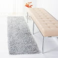thumbnail image 3 of SAFAVIEH August Sophia Solid Shag Runner Rug, Silver, 2' x 7', 3 of 8
