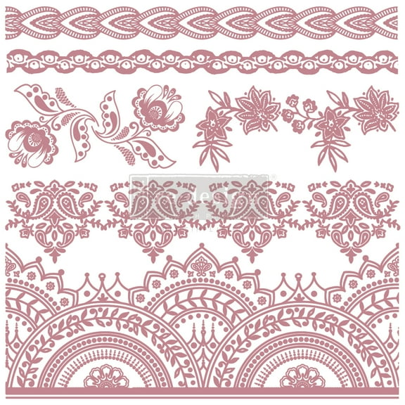 Prima Marketing Re-Design Decor Clear Cling Stamps 12"x12"-Bohemian Florals