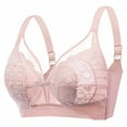 thumbnail image 1 of RYRJJ Women's Lace Front Open Nursing Bra Wireless Push Up Lightly Padded Bra Comfy Seamless Bra with Support for Breastfeeding Sleeping(Pink,36/80BC), 1 of 5