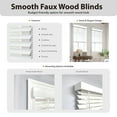 thumbnail image 3 of Regal Living Cordless 2-inch Room Darkening Faux Wood Blind, Smooth White, 28.5" x 64", 3 of 9