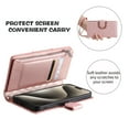thumbnail image 6 of for Samsung Galaxy S22 Wallet Case with Card Holder & Kickstand & Wrist Strap, Flip Folio Book Style PU Leather Protective Cover with Crossbody Strap for Samsung Galaxy S22, Rosegold, 6 of 11