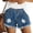 🔥 Blue, variant on USSUMA Womens Distressed Super Short Denim Hot Pants High Waist Ripped Hem Stretch Cotton with Functional Pockets Comfortable Summer Beach Clubwear Street Style, Denim, Shorts