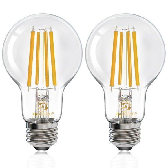 Energetic Dimmable A19 Led Edison Light Bulb, 12W Equivalent 100W, 1600Lm High Brightness, 2700K Soft White, Clear Antique Led Filament Bulb For Home, Bathroom, E26 Standard Base, 2-Pack