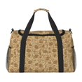 thumbnail image 1 of Easygdp Brown Flowers Bolsa de Gimnasio, Bolsa de Viaje Duffel, Bolsa de Fin de Semana con Compartimentos, Bolsa de Mano para Noche, 1 of 7