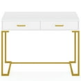 thumbnail image 4 of Spaco 39" Computer Desk with Drawers, Modern Writing Desk Study Desk, Desk for Indoor as Home, Office, White+Gold, 4 of 4