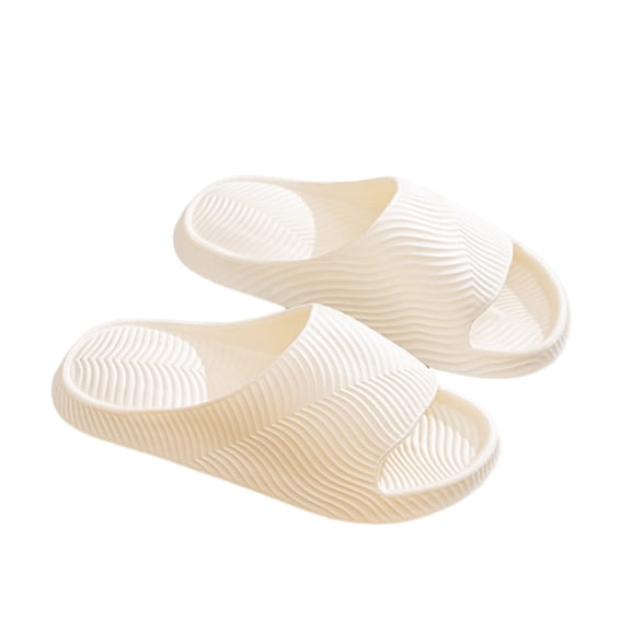 hoksml Women's Wave Texture PVC Slide Sandals, Open Toe Slip On Indoor Outdoor Casual Shower Slippers