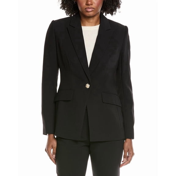 Elie Tahari womens Notch Collar Blazer, 2, Black