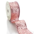 thumbnail image 2 of Ribbon Traditions 2 1/2" Wired Spangle Ribbon Rose Gold - 10 Yards, 2 of 2
