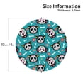 thumbnail image 2 of Lsque Skull Cat Pattern 4" Drink Coasters Set of 4, PVC Leather Absorbent Coasters, Table Coaster Set Decorative Coffee Cup Coasters Housewarming Gift -Round Shape, 2 of 6