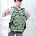 thumbnail image 6 of FORMRS Kids Backpack for School Unisex 17" Casual Bookbag Travel Daypack with Compartment Pockets, Green Floral Horses Pattern, 6 of 7