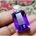 thumbnail image 2 of 62 Carat Beautiful Purple Amethyst Emerald 925 Solid Silver Pendant Gemstone, 2 of 2