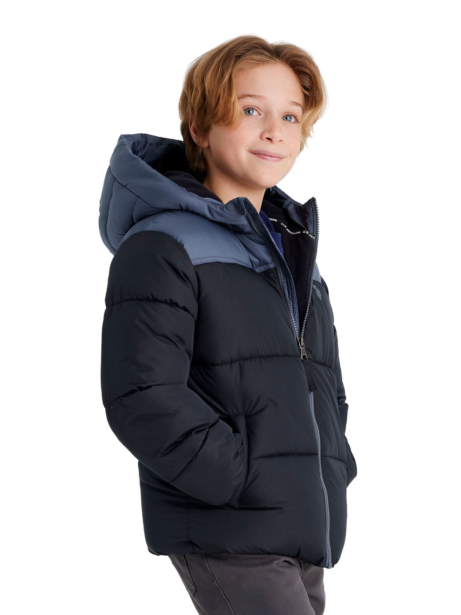 U.S Polo Assn. Boys Colorblock Puffer Jacket, Sizes 4-18