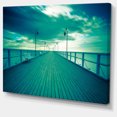 thumbnail image 2 of Blue Seascape With Wooden Pier - Bridge Canvas Art Print, 2 of 4