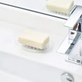 thumbnail image 3 of iDesign Plastic Soap Dish, Soap Saver, and Kitchen Sponge Holder - Set of 3, 0.75” x 3.25” x 4.75”, Clear, 3 of 6