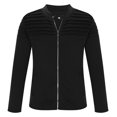 thumbnail image 4 of Dovford Jackets Men's Pleats Stripe Slim Fit Raglan Zipper Long Sleeve Tops Coat, 4 of 5