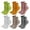 Green, variant on Dagugfen 6 Pairs Ruffle Socks Solid Color Knit Absorbing Breathable Comfy Casual Crew Socks for Women