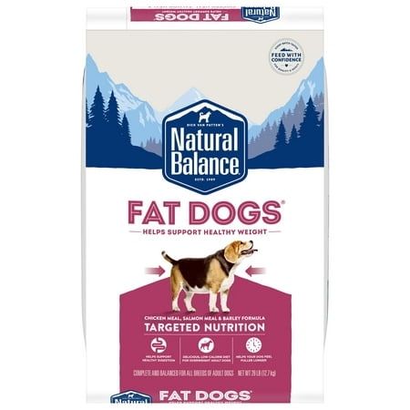 Natural Balance Fat Dogs Chicken Meal, Salmon Meal, Garbanzo Beans, Peas & Oatmeal Dry Dog Food, 28 Pounds