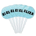 thumbnail image 1 of Eliza Cupcake Picks Toppers - Set of 6 - Blue Speckles, 1 of 1