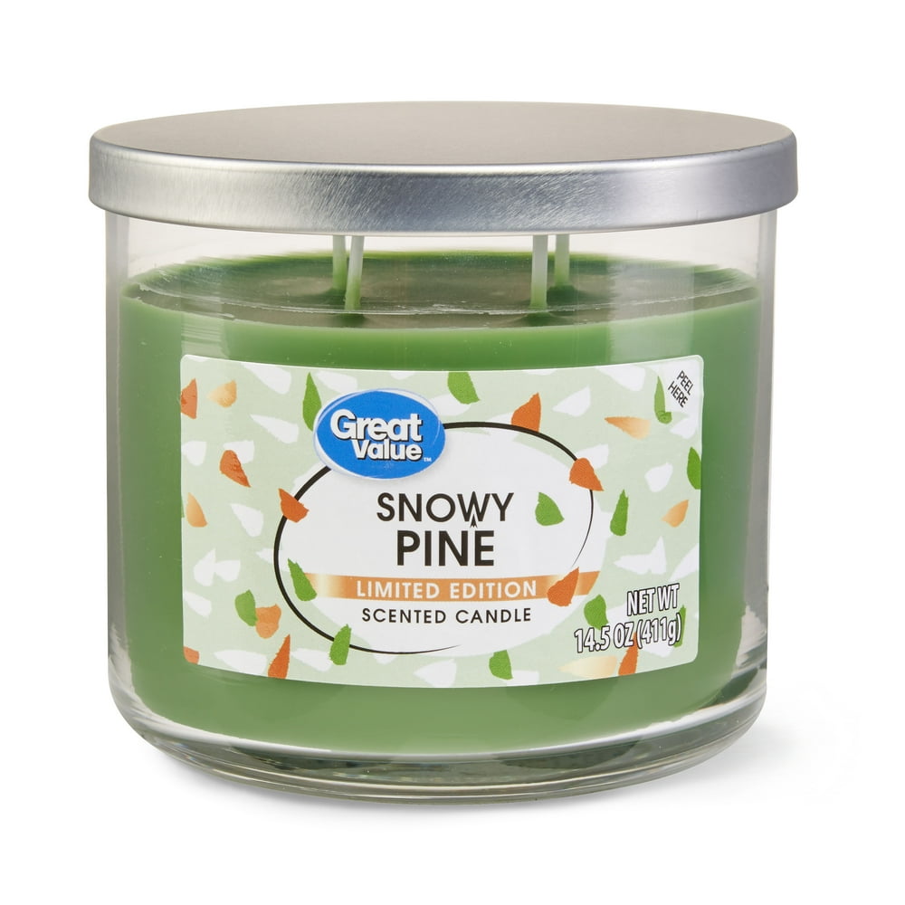 Great Value Limited Edition Snowy Pine Scented Candle, 14.5 oz