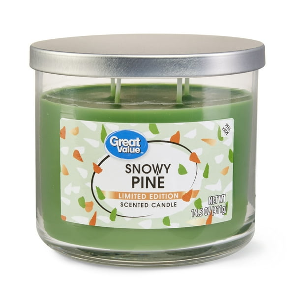 Great Value Limited Edition Snowy Pine Scented Candle, 14.5 oz