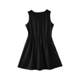 thumbnail image 3 of LTTVQM Sundresses for Girls Casual Solid Color Summer Spring Dresses Cute Sleeveless Midi Dress Vacation Crewneck Church Dress Black 9-10 Years, 3 of 4