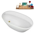 thumbnail image 5 of 51" Streamline B-252-42-GLD Soaking Freestanding Tub and Tray With Internal Drain in Polished Gold, 5 of 10