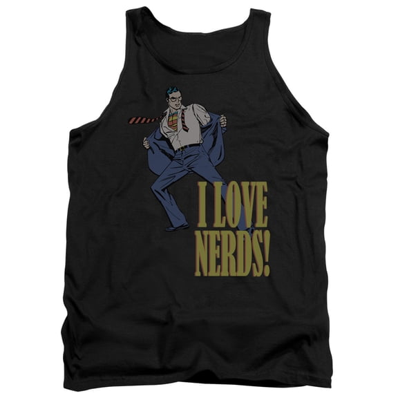 DC Comics I Love Nerds Adult Tank Top Black