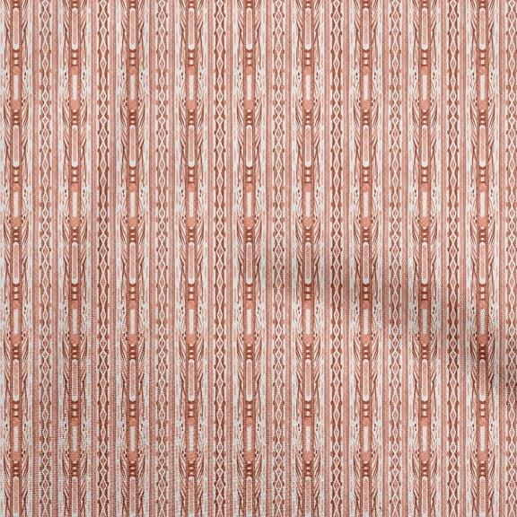 oneOone Polyester Spandex Dark Peach Fabric Geometric Fabric For Sewing Printed Craft Fabric By The Yard 56 Inch Wide