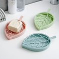 thumbnail image 3 of Portable Soap Dishes Plastic Double Layers Leaf-Shaped Soap Holder Draining Box for Bath and Kitchen, 3 of 3