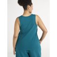 thumbnail image 3 of Terra & Sky Women's Plus Size Scoop Neck Ribbed Tank Top, 3 of 5