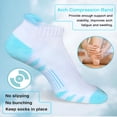 thumbnail image 5 of TELOLY Womens Ankle Anti-Blister Thick Cushioned Wicking Odor Resist Athletic Running Socks 5 Pairs, 5 of 5