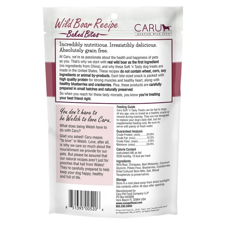 Caru Soft 'n Tasty Wild Boar Recipe Bites For Dogs Caru Soft 'n Tasty Wild Boar Recipe Bites For Dogs