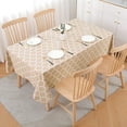 thumbnail image 3 of decorUhome Waterproof Vinyl Tablecloth with Flannel Backing for Rectangle Tables-60x84 inch,Wipeable Stain Resistant Table Cover,Moroccan,Khaki,Indoor and Outdoor, 3 of 10