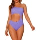 thumbnail image 1 of INSPIRAR CHIC Traje de baño de una pieza para mujer, con un solo hombro, corte asimétrico en la cintura, tejido acanalado, bañador monokini, tamaño X-Small, color púrpura claro, 1 of 5