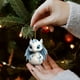 thumbnail image 4 of Colgante de adorno acrílico azul y blanco para árbol de Navidad - adorable decoración navideña para casa, coche o bolso, 4 of 5