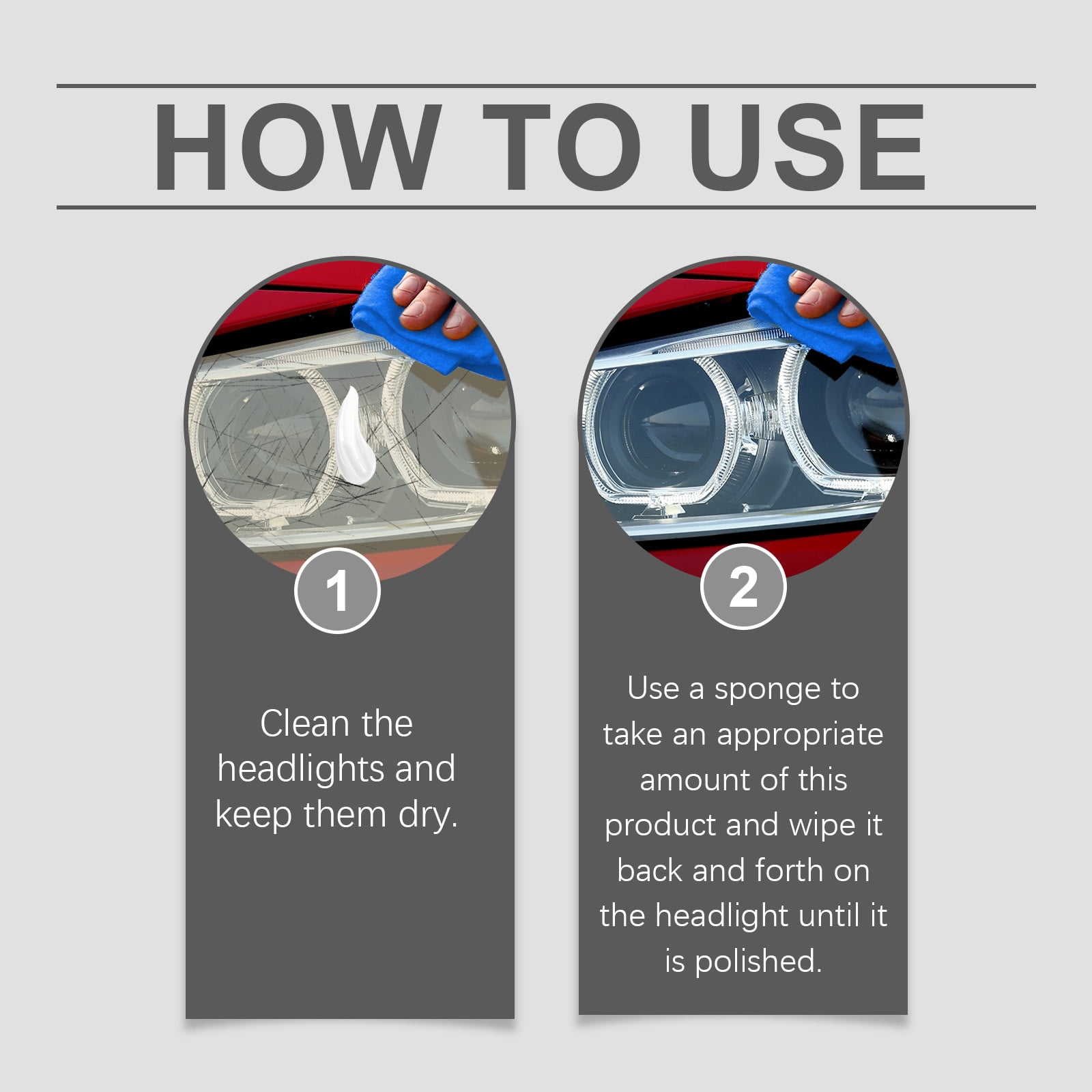 Alvantor Universal Car Motorcycle Headlight Restore Polishing Kit 3.38 fl.oz.