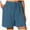 Blue, variant on TTUHYWXI Women's Fleece Shorts with Pockets Drawstring Comfy Elastic Waist Shorts Summer Pull On Short with Pockets (Green, S)