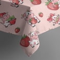 thumbnail image 5 of Pink Cow Strawberry Pattern Square Tablecloth,Waterproof Square Table Cover,Wipeable Spillproof Washable Table Cover for Home Kitchen Party Decor 60"x60"(152x152cm), 5 of 6