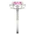 thumbnail image 3 of Halo Engagement Ring for Women - 2.27ct Simulated Pink Diamond in 14K White Gold Promise Ring, 3 of 6
