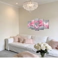 thumbnail image 2 of ZHONGYUTONG 5Pcs Gray and Pink Wall Art for Living Room Ocean Wave Pictures Love Heart Canvas Prints Abstract Water Paintings Couples Bedroom Bathroom Decor (16x24inx2pcs 16x32inx2pcs 16x40inx1pcs), 2 of 5