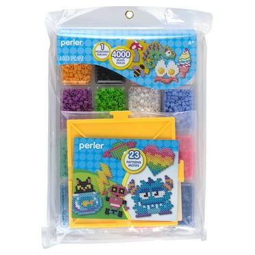 Perler 4,000 Bead Tray With Idea Book and Pegboard, Ages 6 and Up, 4003 Pieces, Kid and Adult Craft Kit