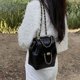 thumbnail image 2 of Mochila de mujer estilo encerado de piel, bolso pequeño, bolso de hombro, bolso de mujer, mochila con cadena romboidal, 2 of 6