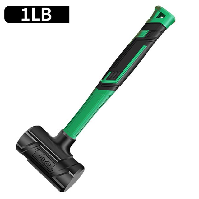 Non-elastic Rubber Hammer Half Hole Flat Top Black Installation Leather Hammer 1LB