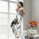 thumbnail image 5 of Balery Black And White Rose Pantalones de pijama para mujer, pijamas ultraligeros, pantalones de estar por casa-Small, 5 of 6