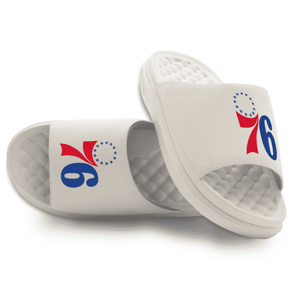 Unisex ISlide Cream Philadelphia 76ers Primary Motive Slide Sandals