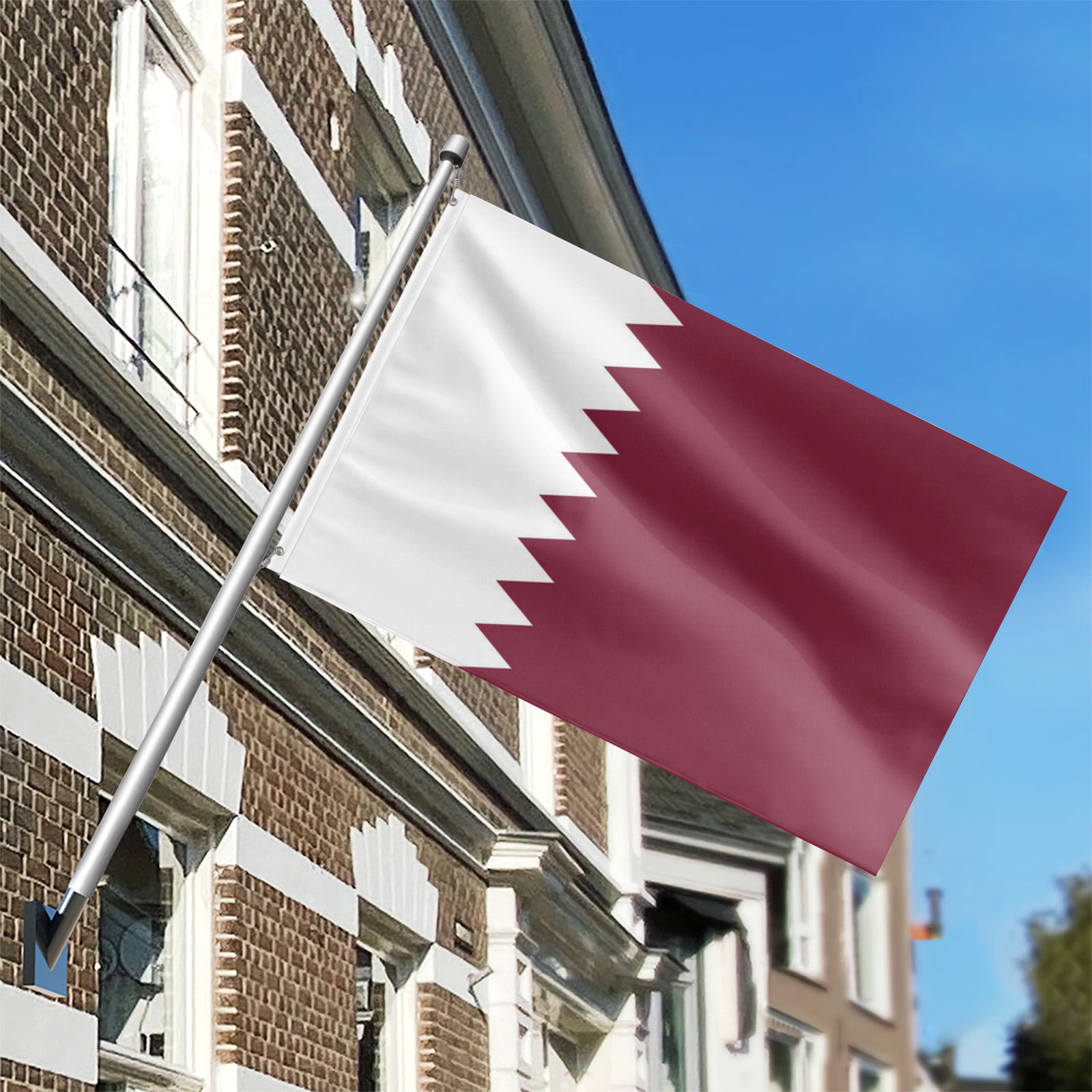 Livetty Double Sided 3 layers Flags 4x6 Ft Qatar Flags Banner for Yard Decoration Garden Display For World Soccer Play