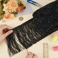 thumbnail image 3 of 10.9 Yards Sequins Chainette Fringe Yarn Thread Tassel Trim 5-7/8 inch Black Tassel Fringe Trim with Silver Sequins, 3 of 7