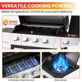 thumbnail image 4 of Segmart 4 Burner BBQ Propane Gas Grill with Side Burner, Stainless Steel 50,000 BTU Patio Barbecue Grill with Shelf, Gas Tank Hook, Towel Rack & Bottle Opener, Fits for Camping, Outdoor Cooking, 4 of 9