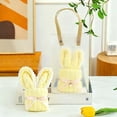 thumbnail image 5 of Coral Fleece Hand Towel Shaped Like Rabbit With Ribbon Decoration In Pastel Colors, 5 of 8
