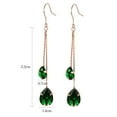 thumbnail image 2 of Yoursfs Long Chains Fishhook Earring Rose Gold Plated Green Cubic Zirconia Tassels Earring for Women, 2 of 4